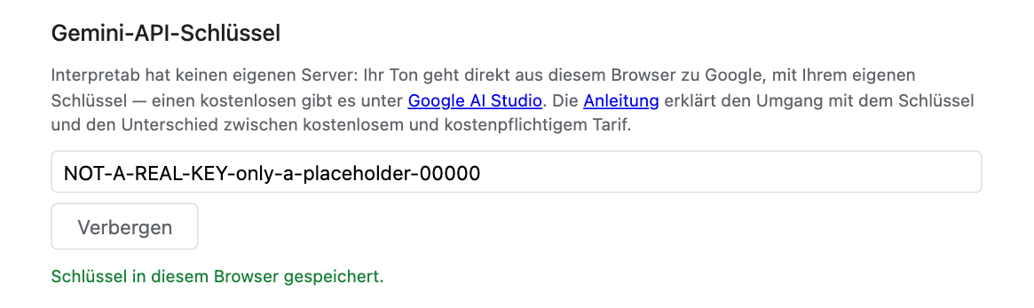Schlüssel einfügen